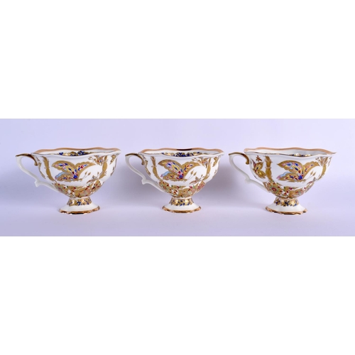 252 - A FINE RUSSIAN IMPERIAL ST PETERSBURG PORCELAIN TEASET painted with insects and flowers. Largest 20 ... 