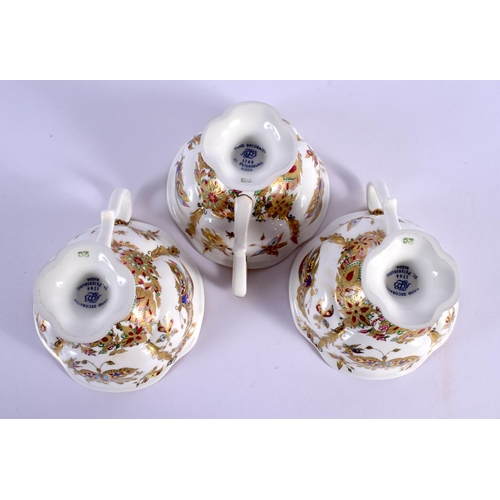 252 - A FINE RUSSIAN IMPERIAL ST PETERSBURG PORCELAIN TEASET painted with insects and flowers. Largest 20 ... 