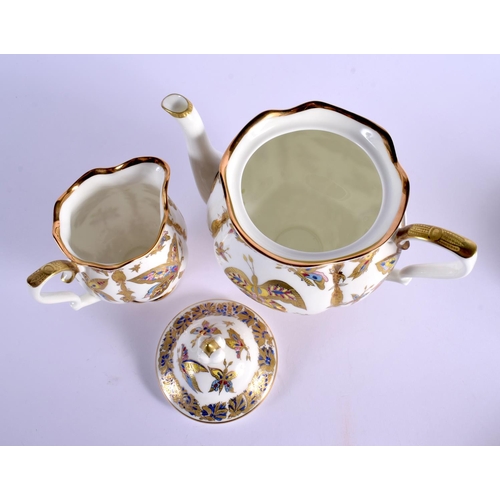 252 - A FINE RUSSIAN IMPERIAL ST PETERSBURG PORCELAIN TEASET painted with insects and flowers. Largest 20 ... 