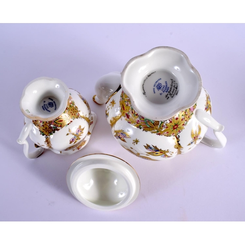 252 - A FINE RUSSIAN IMPERIAL ST PETERSBURG PORCELAIN TEASET painted with insects and flowers. Largest 20 ... 