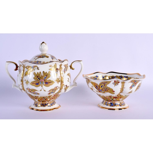 252 - A FINE RUSSIAN IMPERIAL ST PETERSBURG PORCELAIN TEASET painted with insects and flowers. Largest 20 ... 