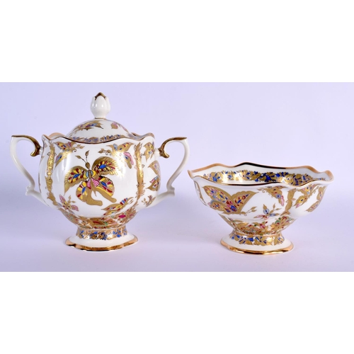 252 - A FINE RUSSIAN IMPERIAL ST PETERSBURG PORCELAIN TEASET painted with insects and flowers. Largest 20 ... 