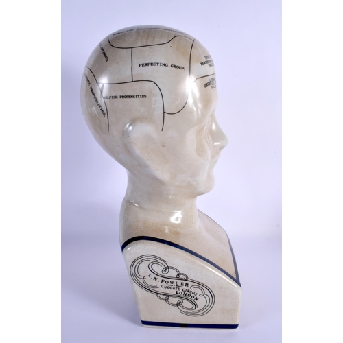 256 - A LARGE CONTEMPORARY PHRENOLOGY HEAD by Fowler. 41 cm x 17 cm.