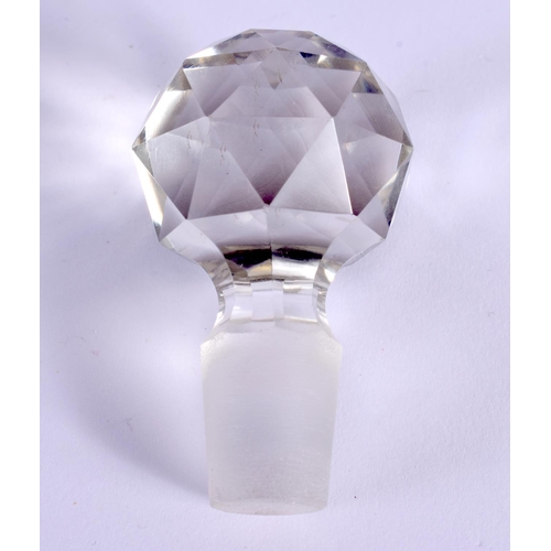 257 - AN ANTIQUE SILVER MOUNTED GLASS DECANTER. 19 cm high.