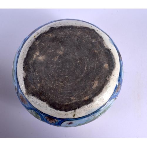 262 - A 19TH CENTURY ISLAMIC MIDDLE EASTERN QAJAR POTTERY BOWL painted with deer. 15 cm wide.