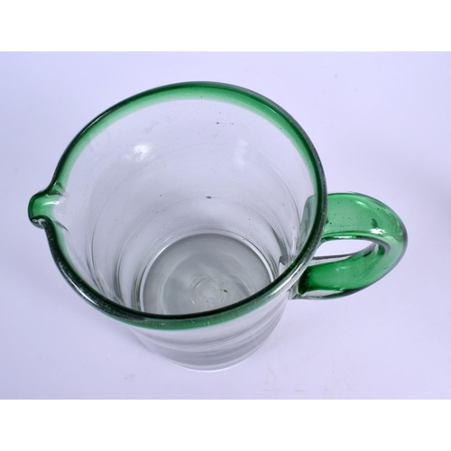 263 - A LARGE ART GLASS JUG. 23 cm x 15 cm.