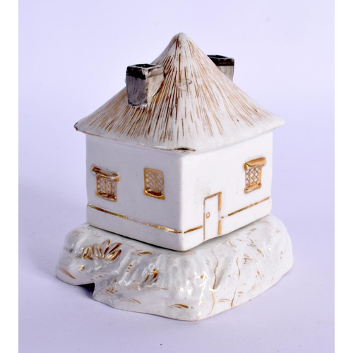 267 - A 19TH CENTURY GILT PAINTED PASTILLE BURNER AND COVER painted with flowers. 8 cm x 5 cm.