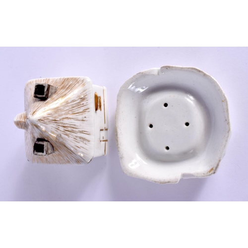 267 - A 19TH CENTURY GILT PAINTED PASTILLE BURNER AND COVER painted with flowers. 8 cm x 5 cm.