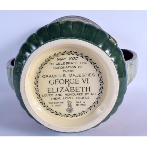 27 - A VERY LARGE ROYAL DOULTON GEORGE IV & ELIZABETH LIMITED EDITION TYG No 1025 of 2000. 27 cm x 21 cm.