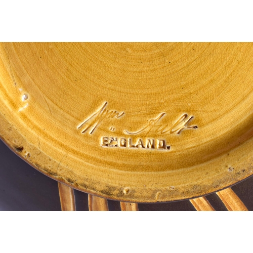 276 - A LARGE SECCESIONIST MOVEMENT TWIN HANDLED POTTERY VASE by Ault. 38 cm x 22 cm.