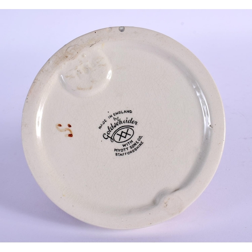 279 - A 1940S AUSTRIAN GOLDSCHEIDER POTTERY FIGURE OF A GIRL. 13 cm x 8 cm.