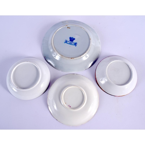 285 - A PAIR OF 19TH CENTURY LUSTRE CUPS AND SAUCERS together with an Ironstone plate etc. (8)