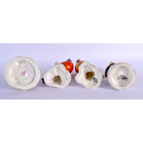 287 - TWO ROYAL WORCESTER F G DOUGHTY FIGURES together with two figures of birds. (4)