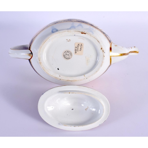 291 - AN EARLY 19TH CENTURY MILES MASON TEAPOT AND COVER together with late 18th century Limbach jug with ... 