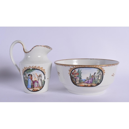 291 - AN EARLY 19TH CENTURY MILES MASON TEAPOT AND COVER together with late 18th century Limbach jug with ... 