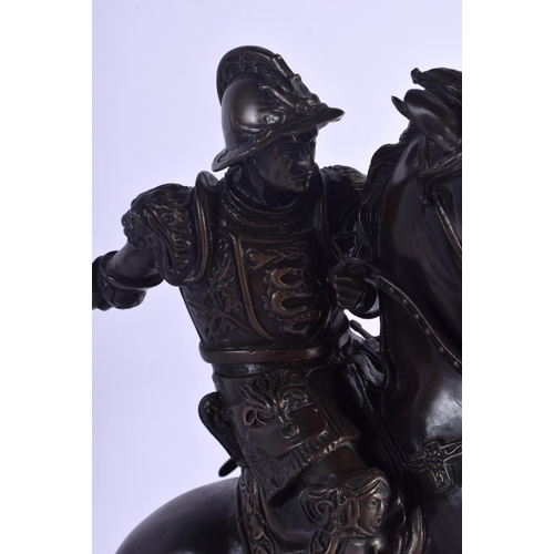 301 - A CONTEMPORARY BRONZED STUDY OF IL CAVALLO by Gianni Benvenuti. 29 cm x 27 cm.