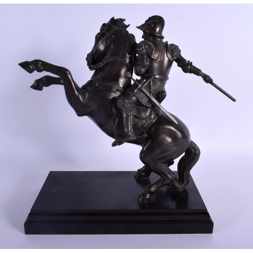 301 - A CONTEMPORARY BRONZED STUDY OF IL CAVALLO by Gianni Benvenuti. 29 cm x 27 cm.
