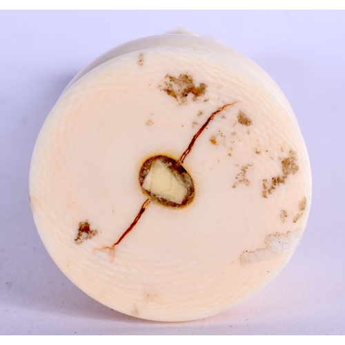 303 - A RARE 19TH CENTURY EUROPEAN IVORY FIGURE OF A STANDING MALE modelled shirtless and roaming. 12 cm h... 