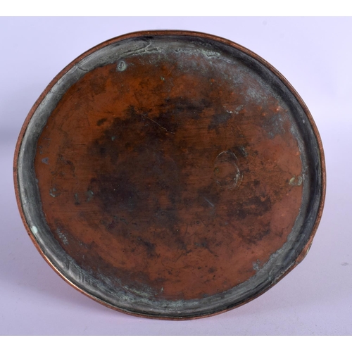 304 - AN ARTS AND CRAFTS COPPER JUG decorated in foliage. 34 cm x 18 cm.