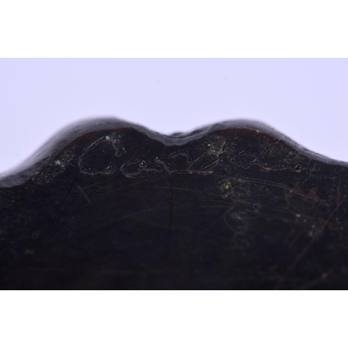 313 - AN ART NOUVEAU FRENCH BRONZE VASE decorated with a nymph. 11.5 cm high.