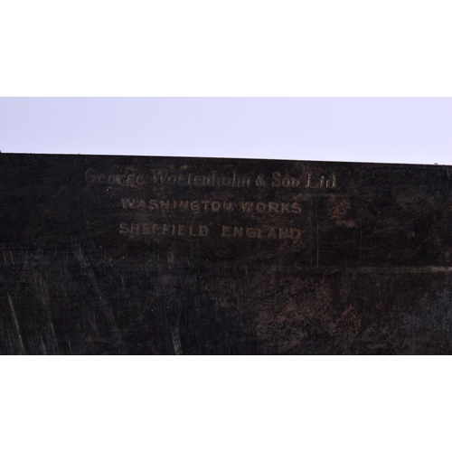 315 - AN ANTIQUE SCOTTISH HORN HANDLED KNIFE. 38 cm long.