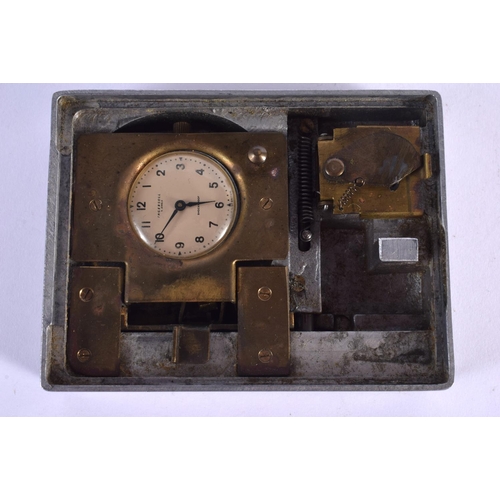 320 - A VERY UNUSUAL EARLY 20TH CENTURY INGERSOLL COMBINATION WATCH LOCK Stamped 134 EK. 7.5 cm x 10 cm.