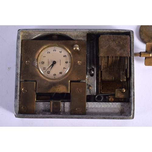 320 - A VERY UNUSUAL EARLY 20TH CENTURY INGERSOLL COMBINATION WATCH LOCK Stamped 134 EK. 7.5 cm x 10 cm.
