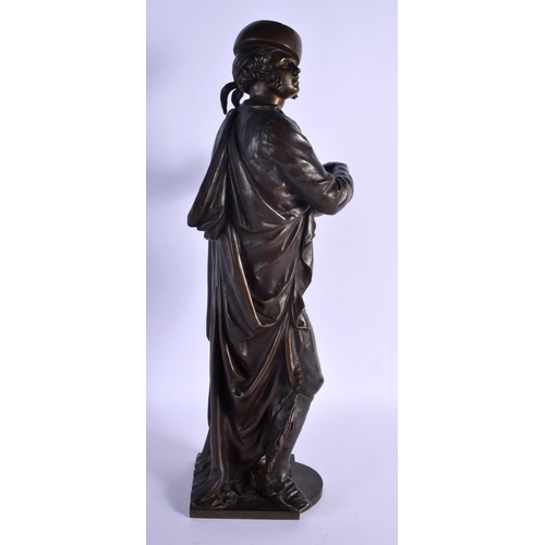 330 - European School (19th/20th Century) Bronze, Musician. 50 cm x 12 cm.