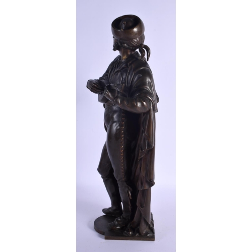 330 - European School (19th/20th Century) Bronze, Musician. 50 cm x 12 cm.