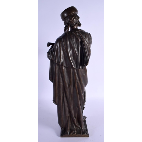 330 - European School (19th/20th Century) Bronze, Musician. 50 cm x 12 cm.