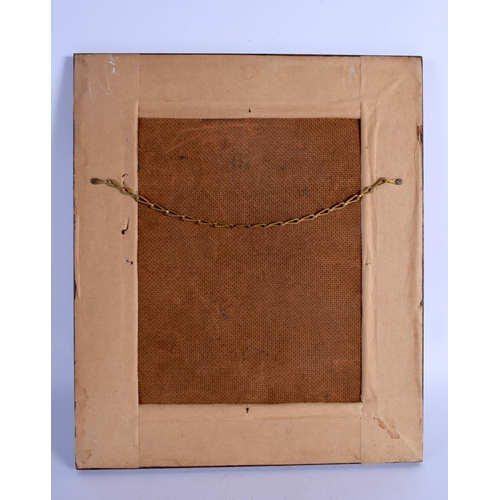 335 - Indian School (C1910) Oil painting on leaf, pair of birds. 36 cm x 22 cm.