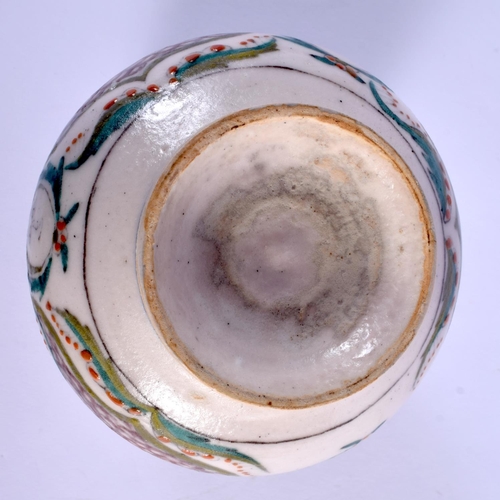 35 - AN OTTOMAN TURKISH KUTAHYA RELIGIOUS CUP PAINTED with motifs. 13 cm x 8 cm.