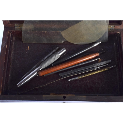 353 - TWO CASED ANTIQUE SCIENTIFIC INSTRUMENT SETS. Largest 22 cm x 14 cm. (2)