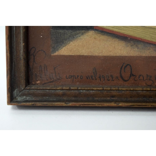 356 - Italian School (19th/20th Century) Watercolour, Seated scholar 18.5 cm square.