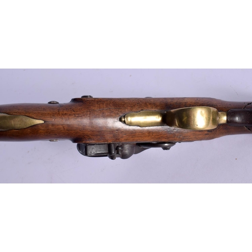 420 - AN ANTIQUE FLINT LOCK PISTOL by Spencer. 38 cm wide.