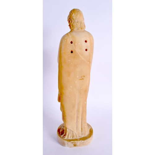 425 - Italian School (19th Century) Alabaster, Standing saint. 31 cm high.