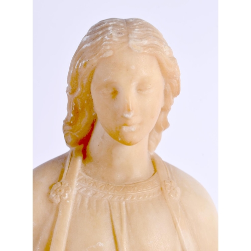 425 - Italian School (19th Century) Alabaster, Standing saint. 31 cm high.