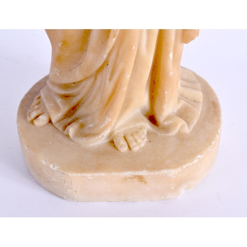 425 - Italian School (19th Century) Alabaster, Standing saint. 31 cm high.