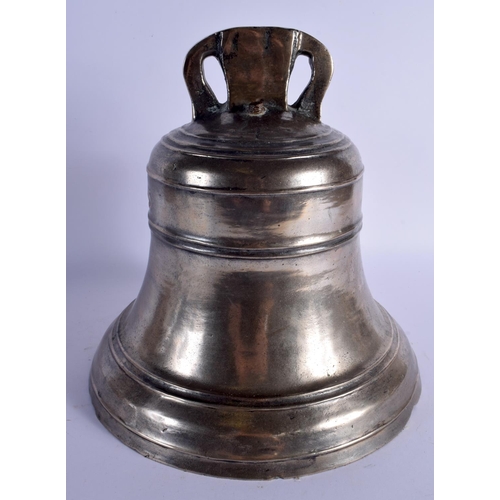 429 - AN ANTIQUE SHIPS BELL bearing date to top 1795. 32 cm x 25 cm.