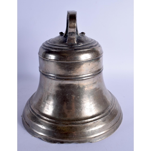 429 - AN ANTIQUE SHIPS BELL bearing date to top 1795. 32 cm x 25 cm.