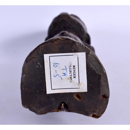 434 - AN AFRICAN TRIBAL YORUBA MALE IBEJI FIGURE. 22 cm x 5 cm. Provenance: Ex Nettleship Collection.