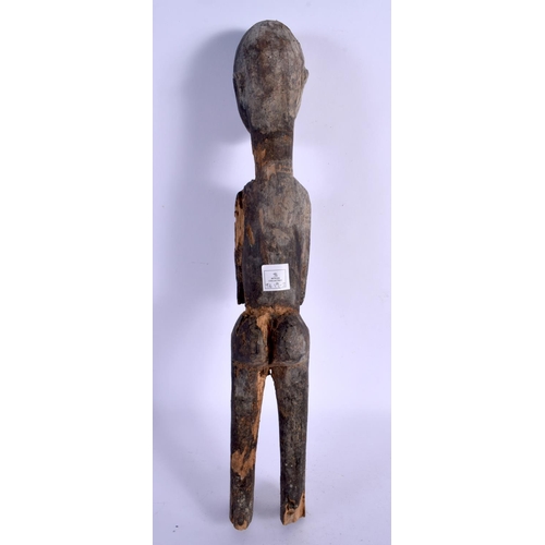 439 - AN EARLY AFRICAN TRIBAL CARVED DOGON FIGURE. 45 cm high.