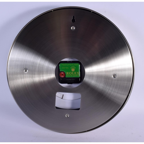 457 - A ROLEX SHOP DISPLAY ADVERTISING WALL CLOCK. 33 cm diameter.