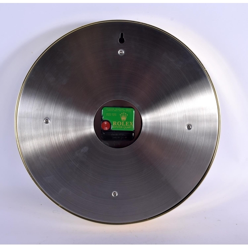 459 - A ROLEX SHOP DISPLAY ADVERTISING WALL CLOCK. 33 cm diameter.