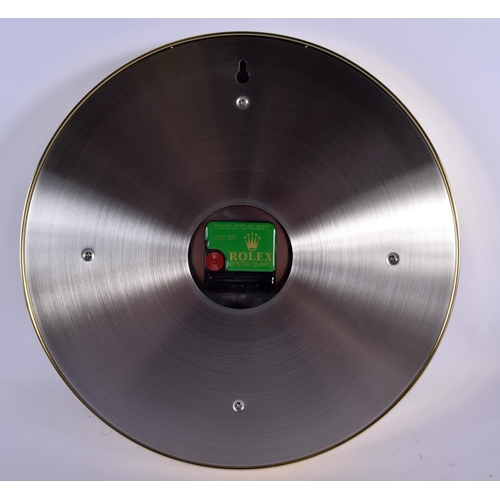 461 - A ROLEX SHOP DISPLAY ADVERTISING WALL CLOCK. 33 cm diameter.