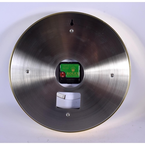 466 - A ROLEX SHOP DISPLAY ADVERTISING WALL CLOCK. 33 cm diameter.