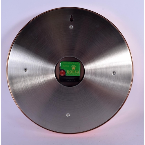 470 - A ROLEX SHOP DISPLAY ADVERTISING WALL CLOCK. 33 cm diameter.