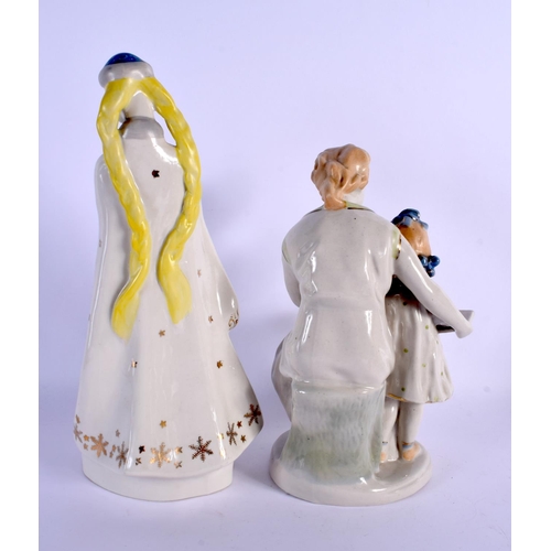 477 - A GROUP OF RUSSIAN USSR SOVIET PORCELAIN FIGUES in various forms and sizes. Largest 29 cm high. (10)