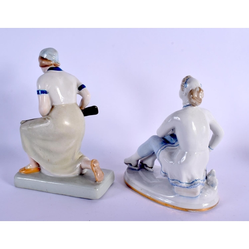 477 - A GROUP OF RUSSIAN USSR SOVIET PORCELAIN FIGUES in various forms and sizes. Largest 29 cm high. (10)