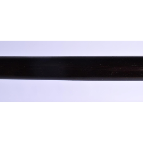 478 - A 19TH CENTURY VICTORIAN GOLD MOUNTED CANE possibly full length horn. 380 grams. 90 cm long.